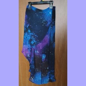 Stellar Asymmetrical Skirt in Blue and Purple